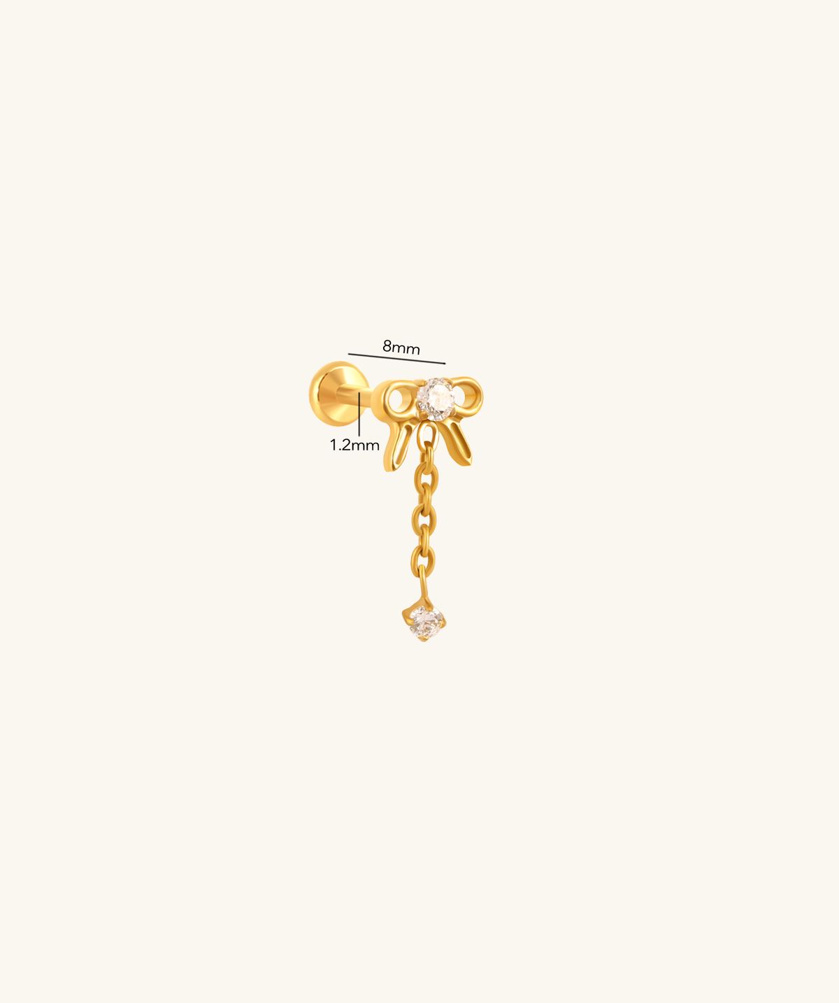 Titanium Bow Stud - Titanium - Helix, Upper Lobe, Lobe - Oumo Jewelry
