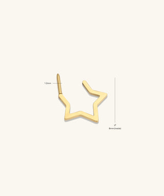Titanium Simple Star Clicker Hoop - OumoJewelry