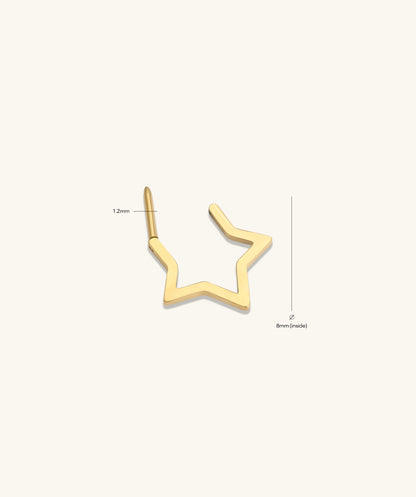 Titanium Simple Star Clicker Hoop
