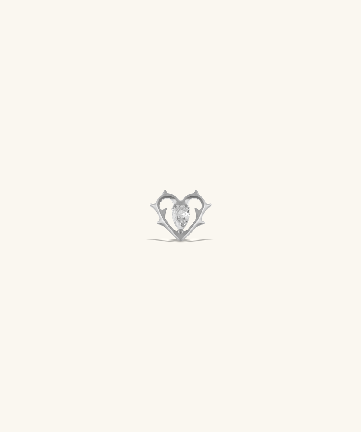 Titanium Thorn Heart Stud - Titanium - Upper Lobe, Helix, Conch - Oumo Jewelry