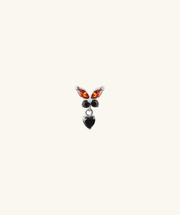 Titanium Charm Butterfly Stud - Titanium - Upper Lobe, Helix, Flat - Oumo Jewelry