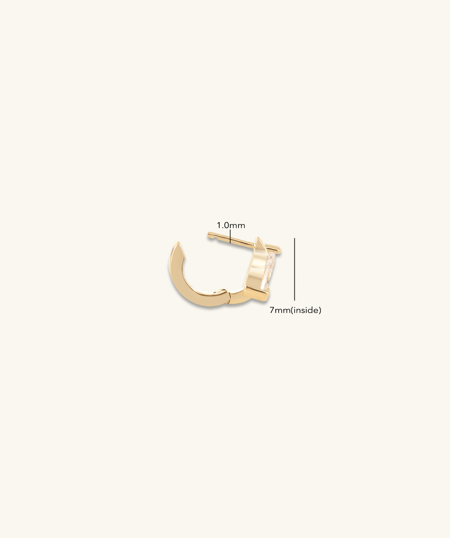 Solitaire Pear Hoop - OumoJewelry