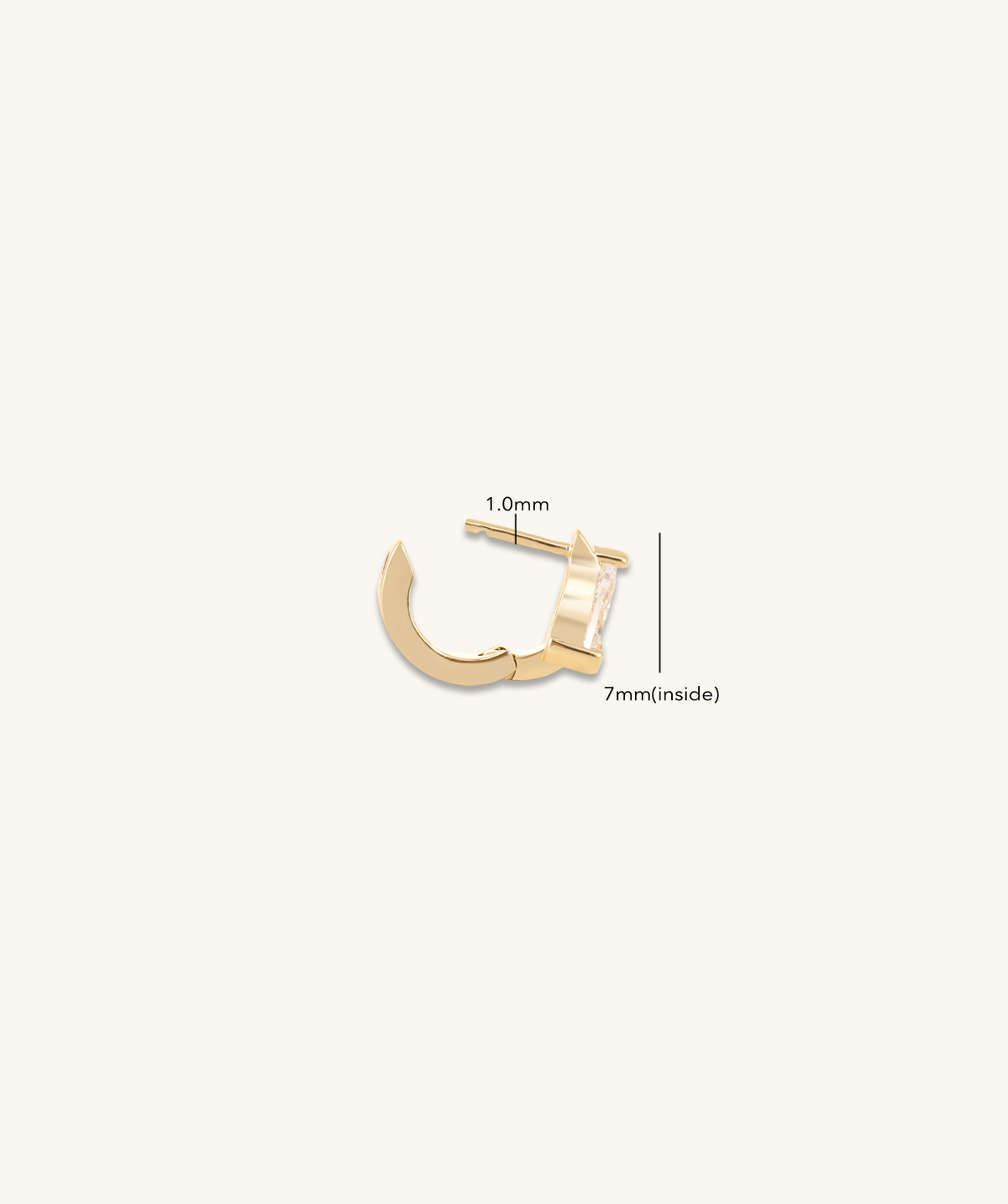 Kira Hoop - Brass - Upper Lobe, Helix - Oumo Jewelry