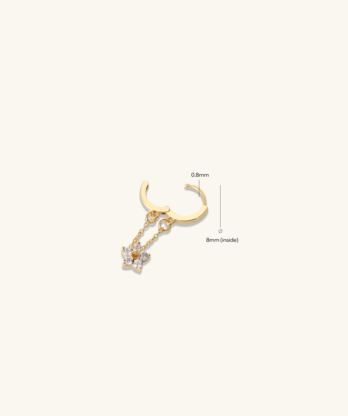 Bloom Charm Hoop - Brass - Lobe, Upper Lobe - Oumo Jewelry