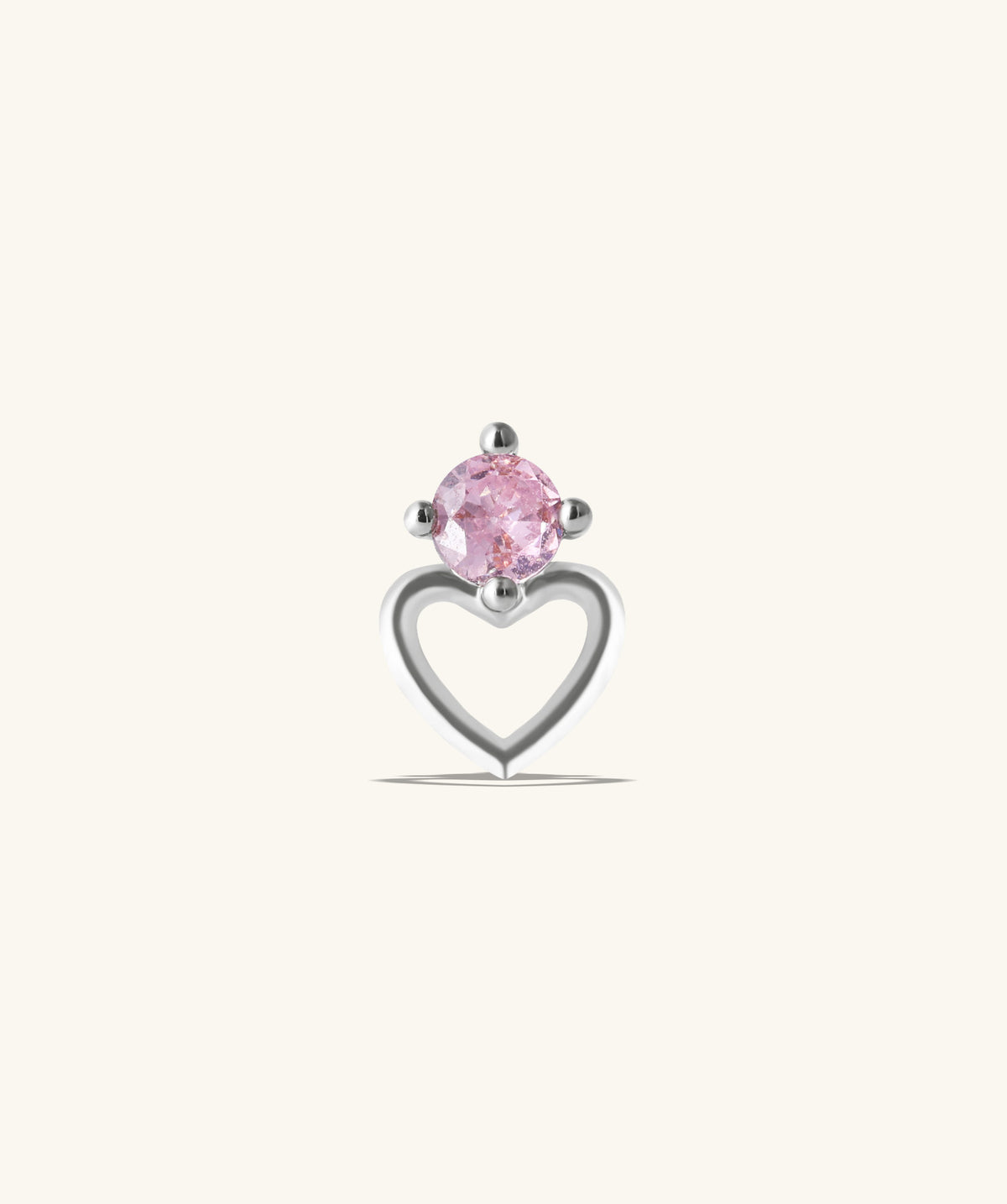 Charming Hollow Heart Stud - Stainless Steel - Upper Lobe, Helix - Oumo Jewelry