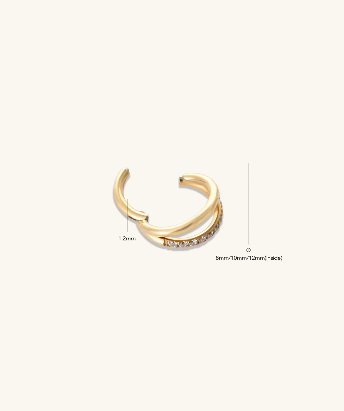 Twilight Curve Clicker Hoop - Stainless Steel - Lobe, Upper Lobe, Helix - Oumo Jewelry