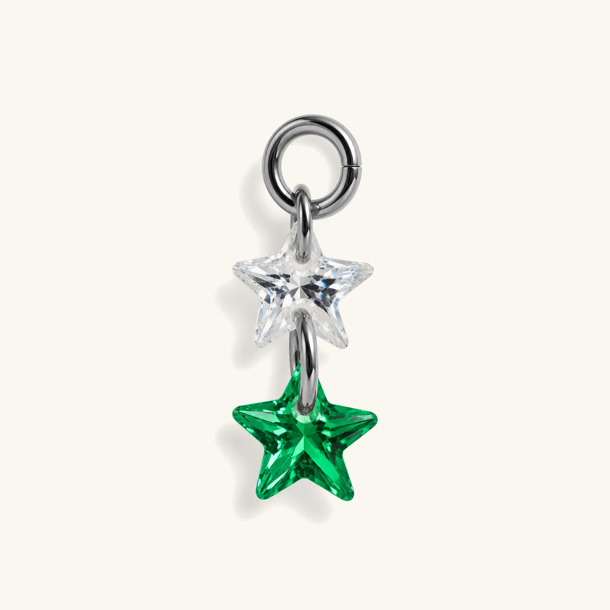 Double Star CZ Charm Drop - OumoJewelry