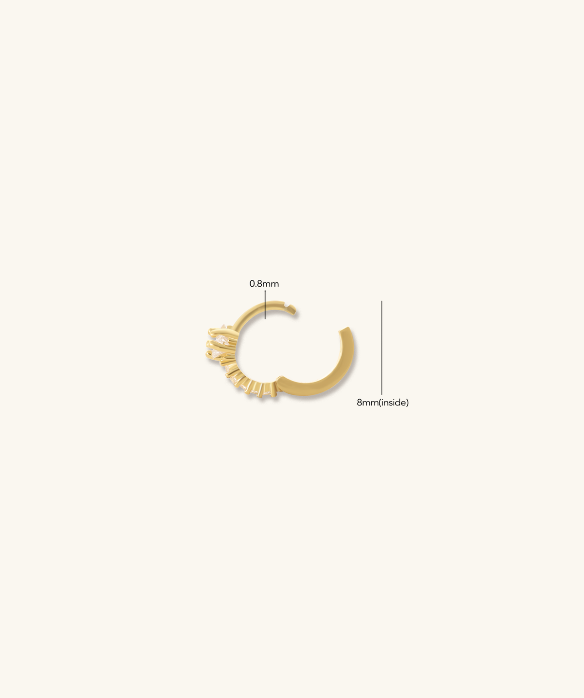 Star Hoop - Brass - Upper Lobe, Helix - Oumo Jewelry