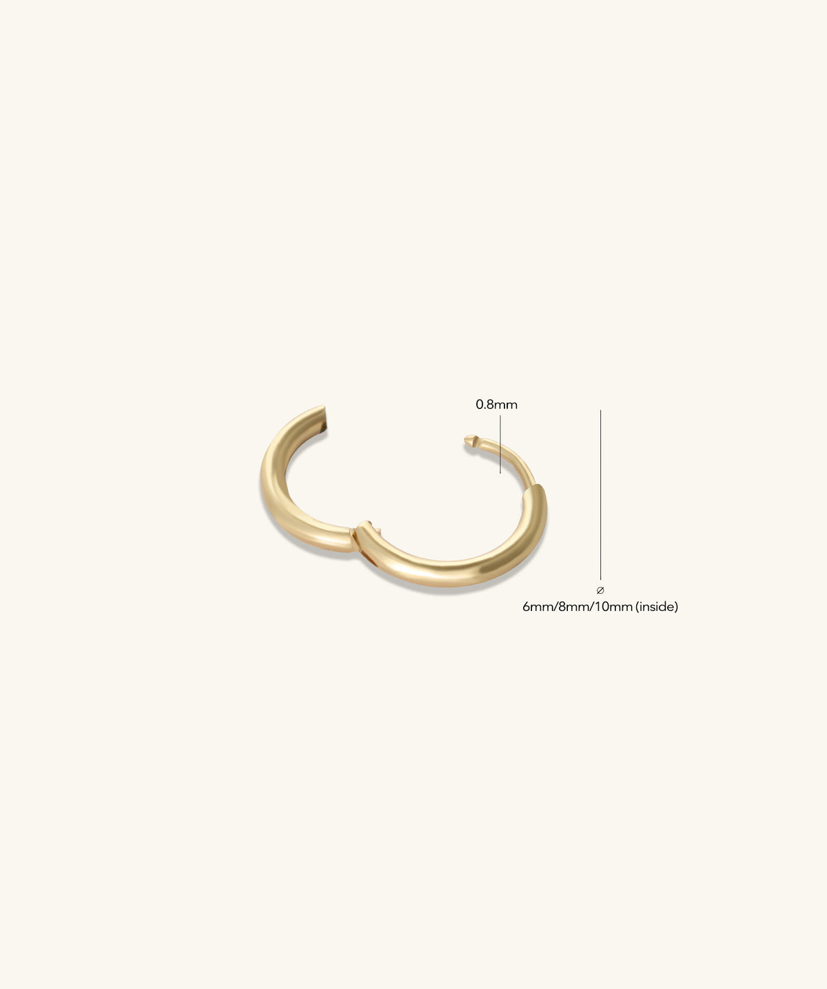 Classic Comfort Hoop - Stainless Steel - Lobe, Helix - Oumo Jewelry