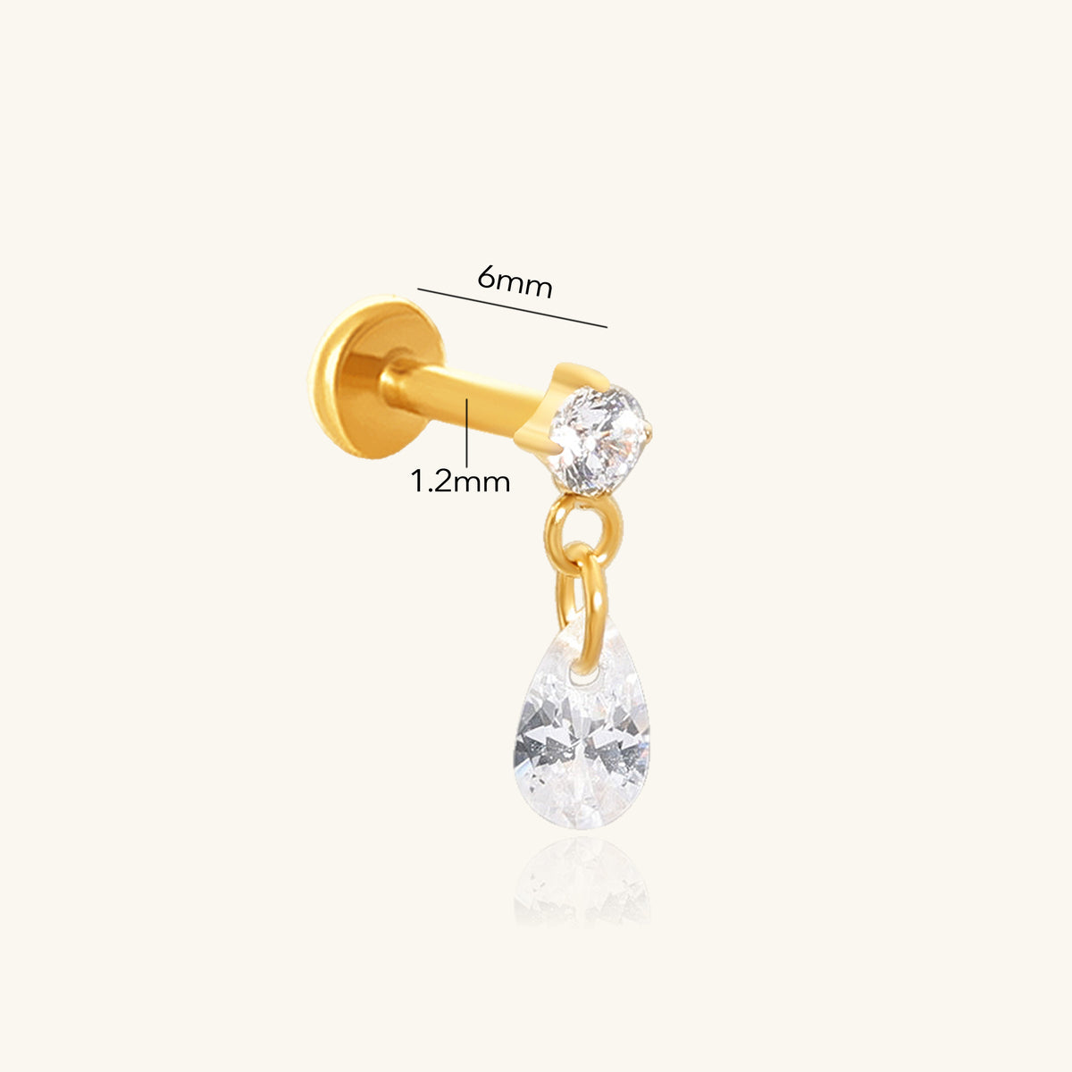 Titanium Della Stud - Titanium - Helix, Upper Lobe, Flat - Oumo Jewelry