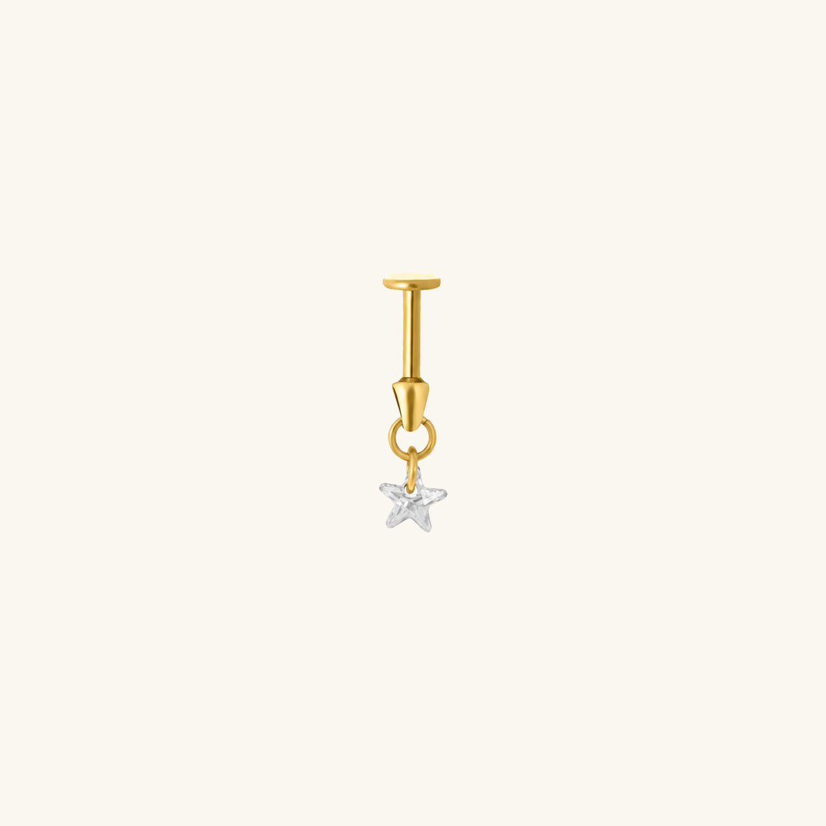 Titanium Star Vertical Helix Flatback Stud - Titanium - Vertical Helix - Oumo Jewelry