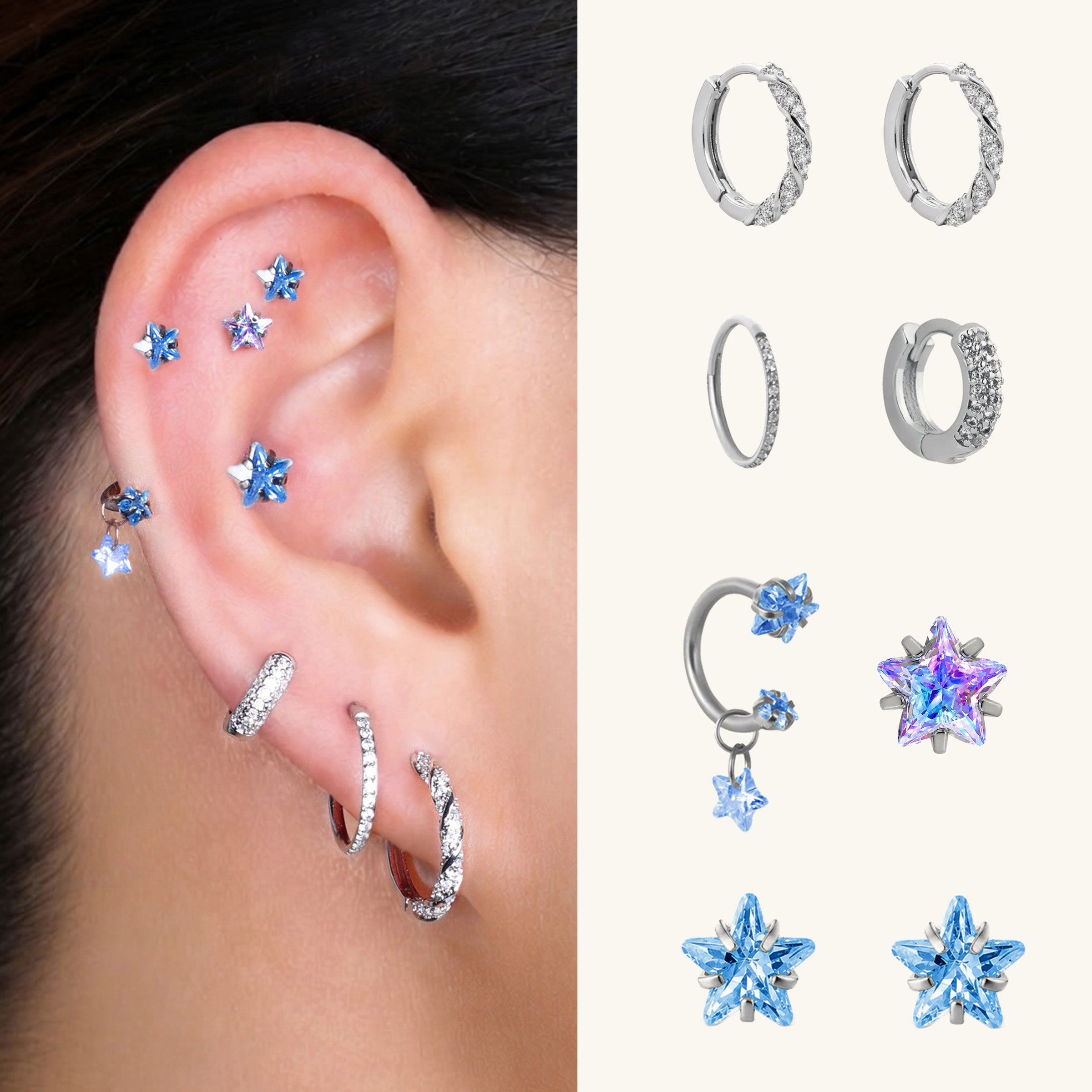 Elys Star Ear Stack Set