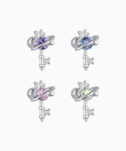 Dreamy Starry Sky Stud - Stainless Steel - Upper Lobe, Helix - Oumo Jewelry