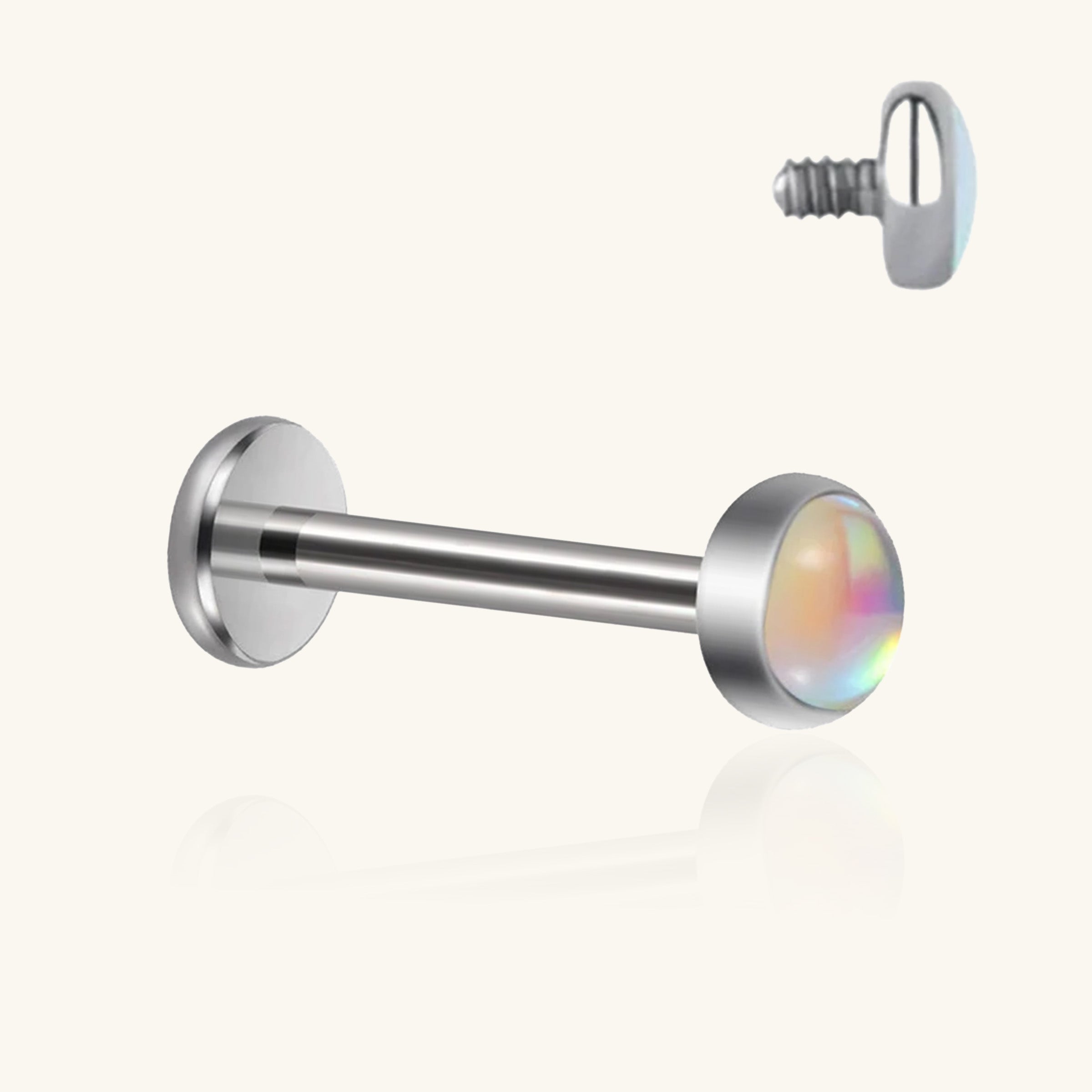 Titanium Opal Labret Flatback Stud