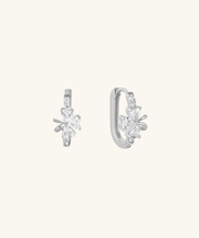 Gem Bow U‑Shape Hoop Earrings - Brass - Oumo Jewelry