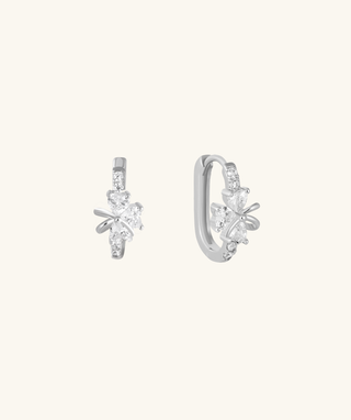Gem Bow U‑Shape Hoop Earrings