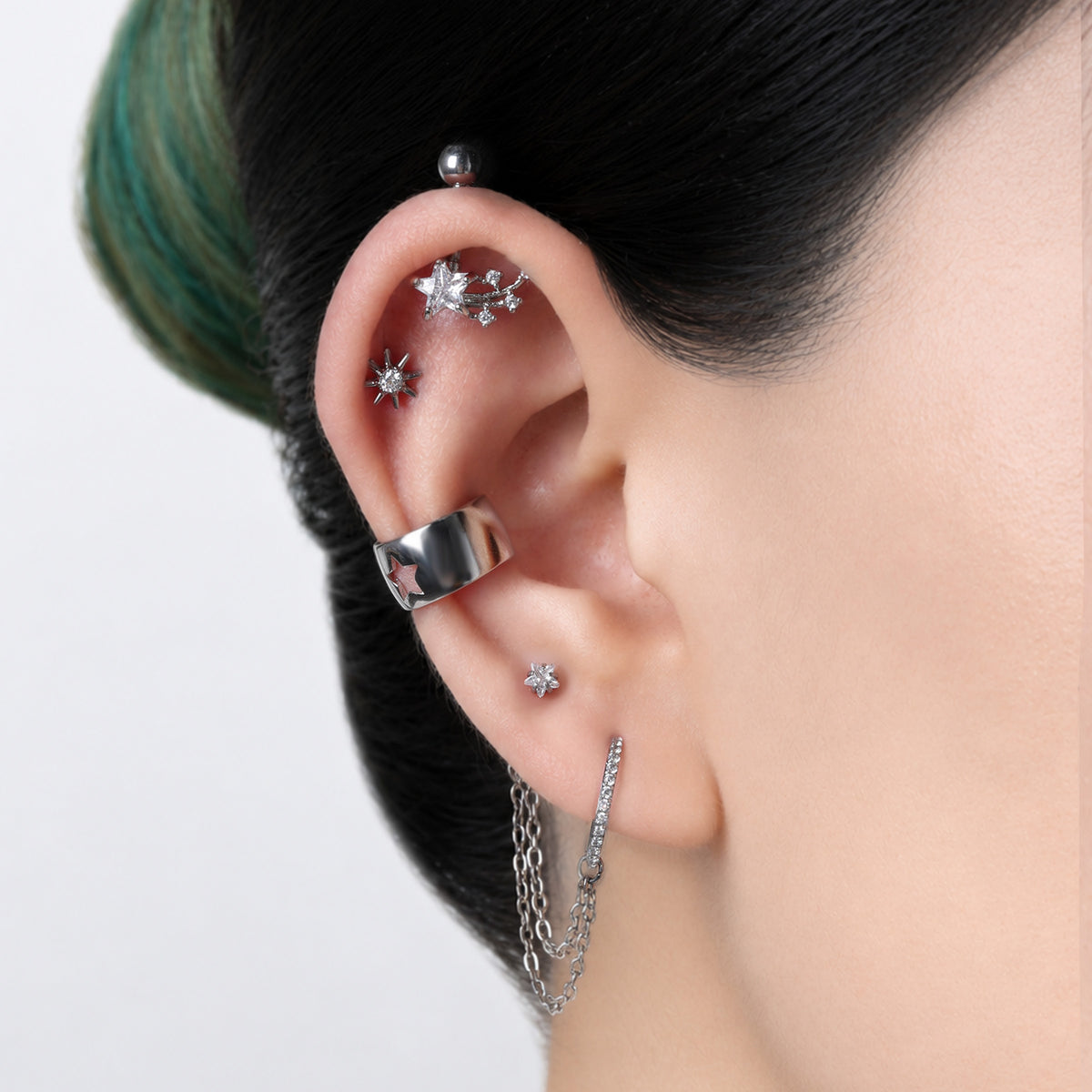 Starlight Vertical Helix - Stainless Steel - Vertical Helix - Oumo Jewelry