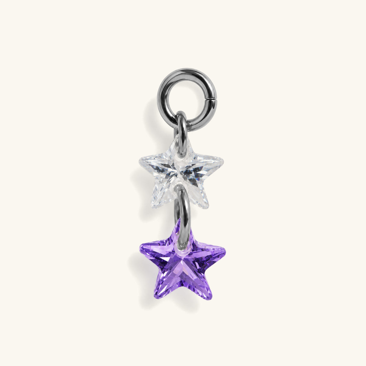 Double Star CZ Charm Drop - OumoJewelry