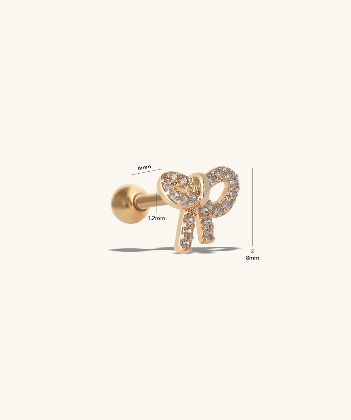 Playful Bow Stud - Stainless Steel - Upper Lobe, Helix - Oumo Jewelry