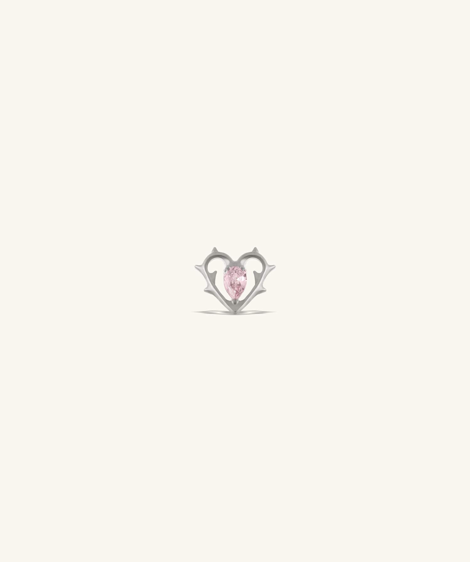 Titanium Thorn  Heart Stud - OumoJewelry