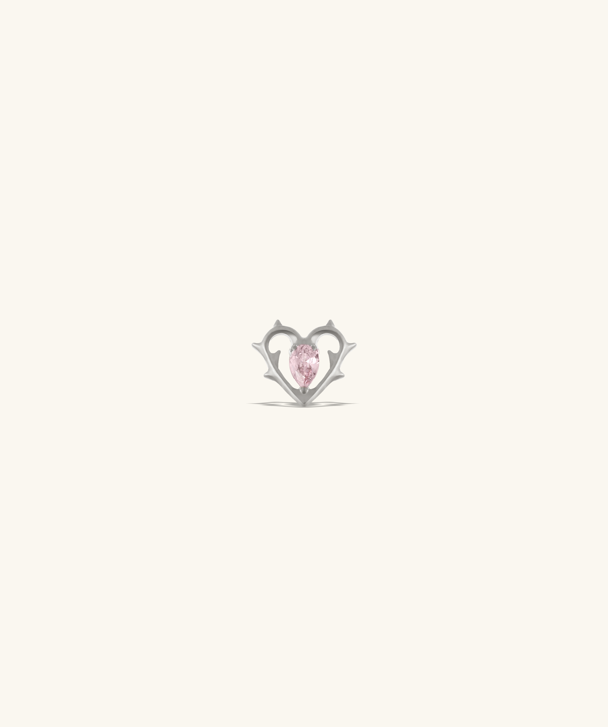 Titanium Thorn Heart Stud - Titanium - Upper Lobe, Helix, Conch - Oumo Jewelry