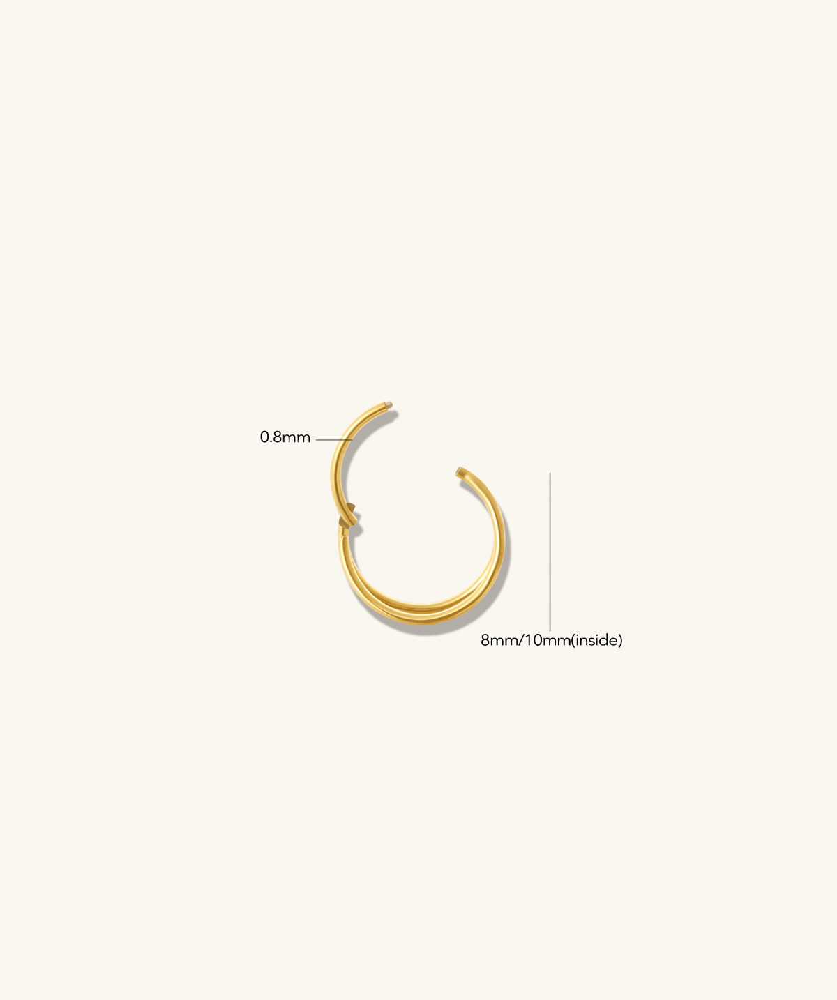 Basic Double Layer Clicker Hoop - Stainless Steel - Lobe, Upper Lobe, Helix - Oumo Jewelry