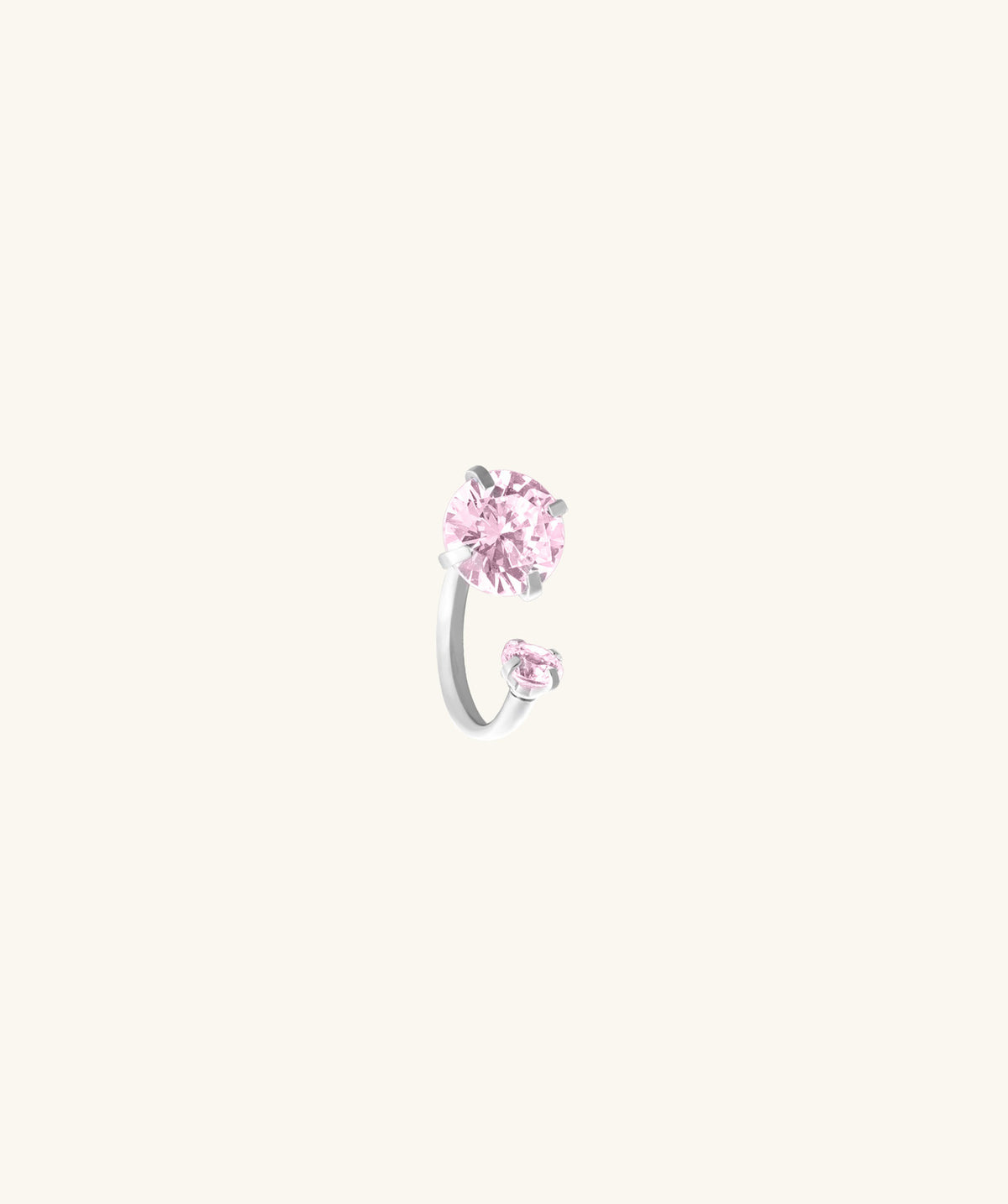 Sparkle Horseshoe Ring - Stainless Steel - Eyebrow, Vertical Labret, Navel - Oumo Jewelry