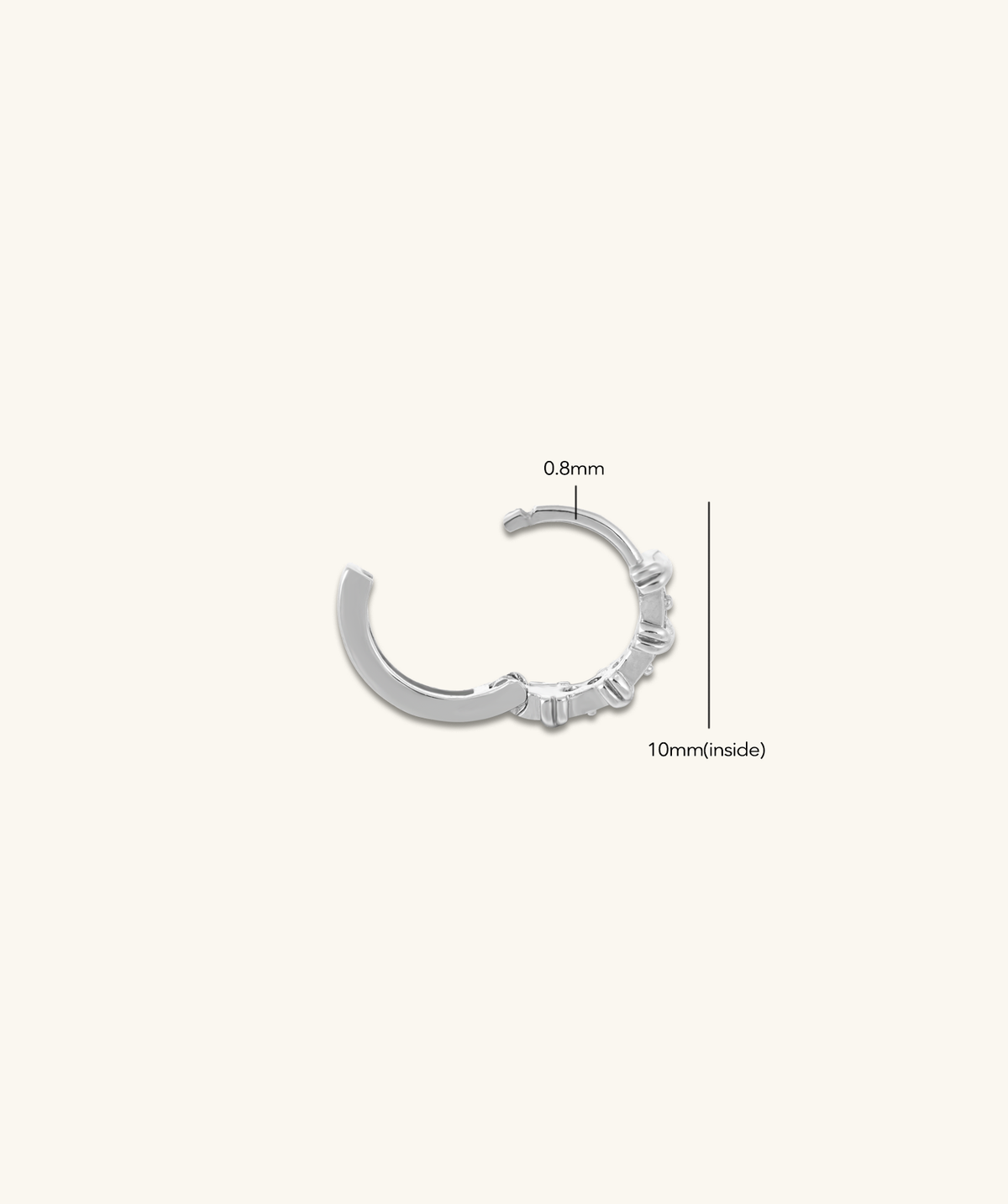 Charm Gems Hoop - Brass - Lobe - Oumo Jewelry
