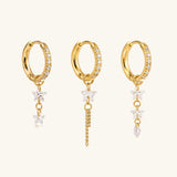 Starfall Chain Charm Hoop - OumoJewelry