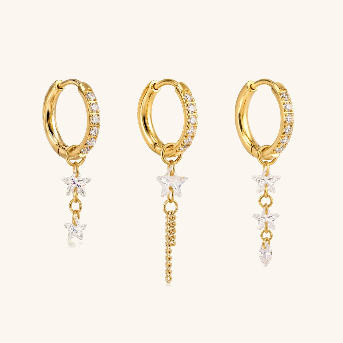 Starfall Chain Charm Hoop