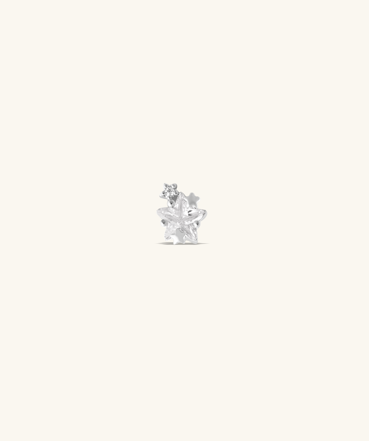 Dreamy Star Stud - Stainless Steel - Upper Lobe, Helix, Flat - Oumo Jewelry