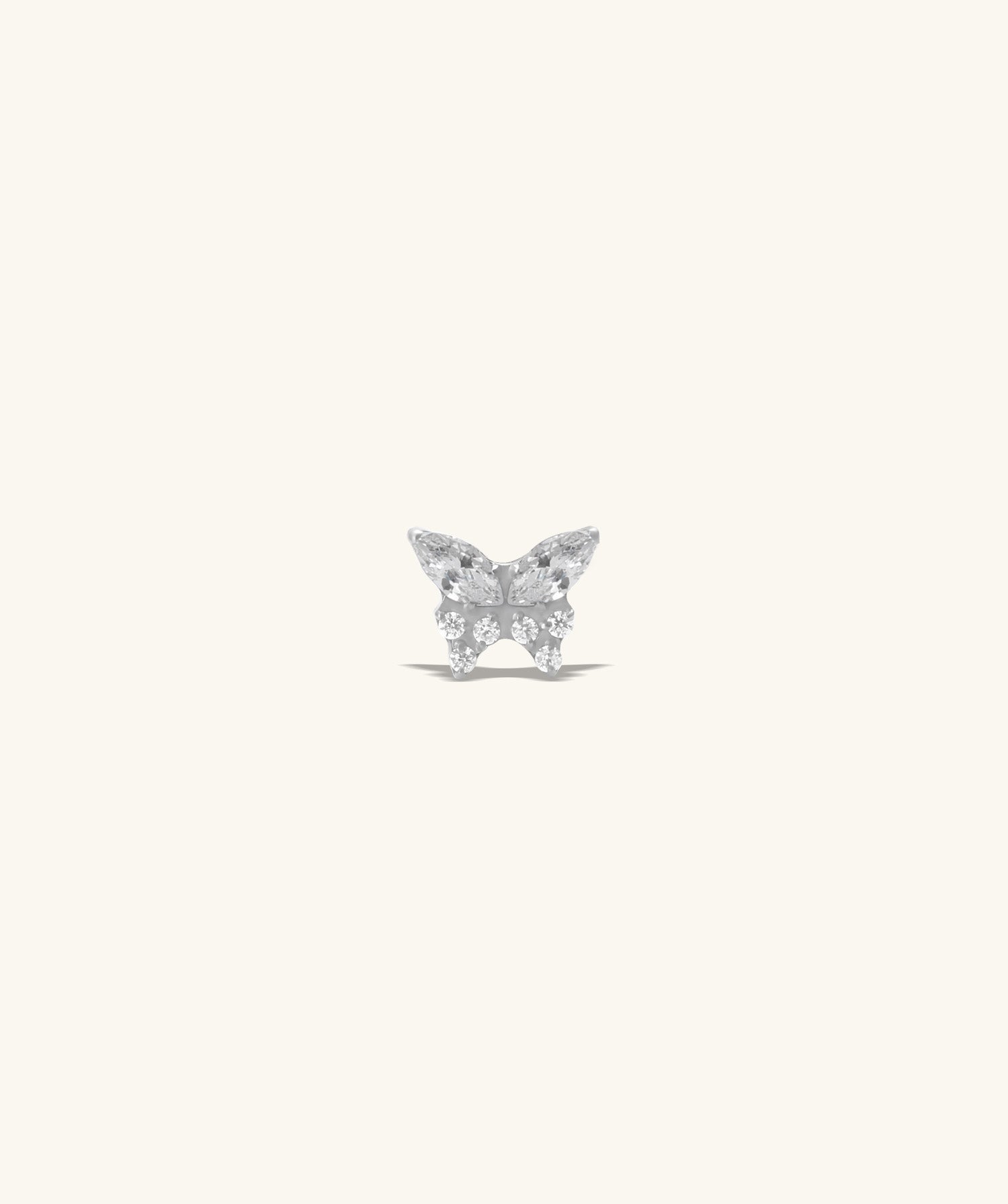 Titanium Charm Butterfly Flatback Stud
