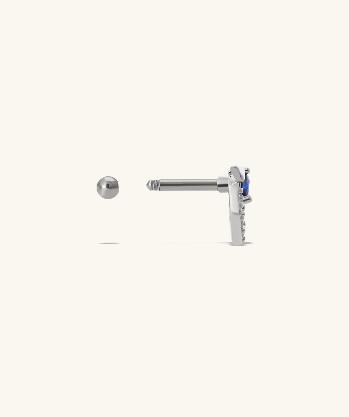 Moon Bat Stud - Stainless Steel - Upper Lobe, Helix - Oumo Jewelry