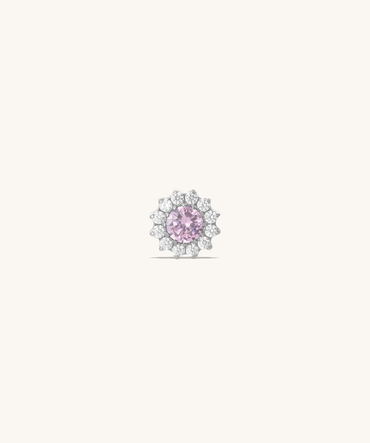 Titanium Charm Flower Flatback Stud - Titanium - Upper Lobe, Flat, Conch - Oumo Jewelry