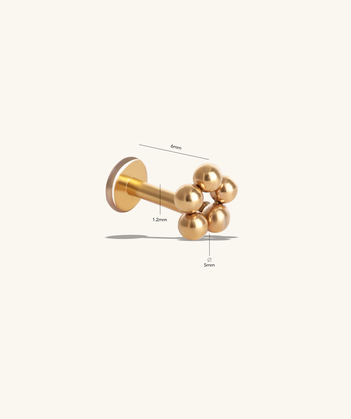 Flower Flatback Stud - Stainless Steel - Helix, Forward Helix, Upper Lobe - Oumo Jewelry