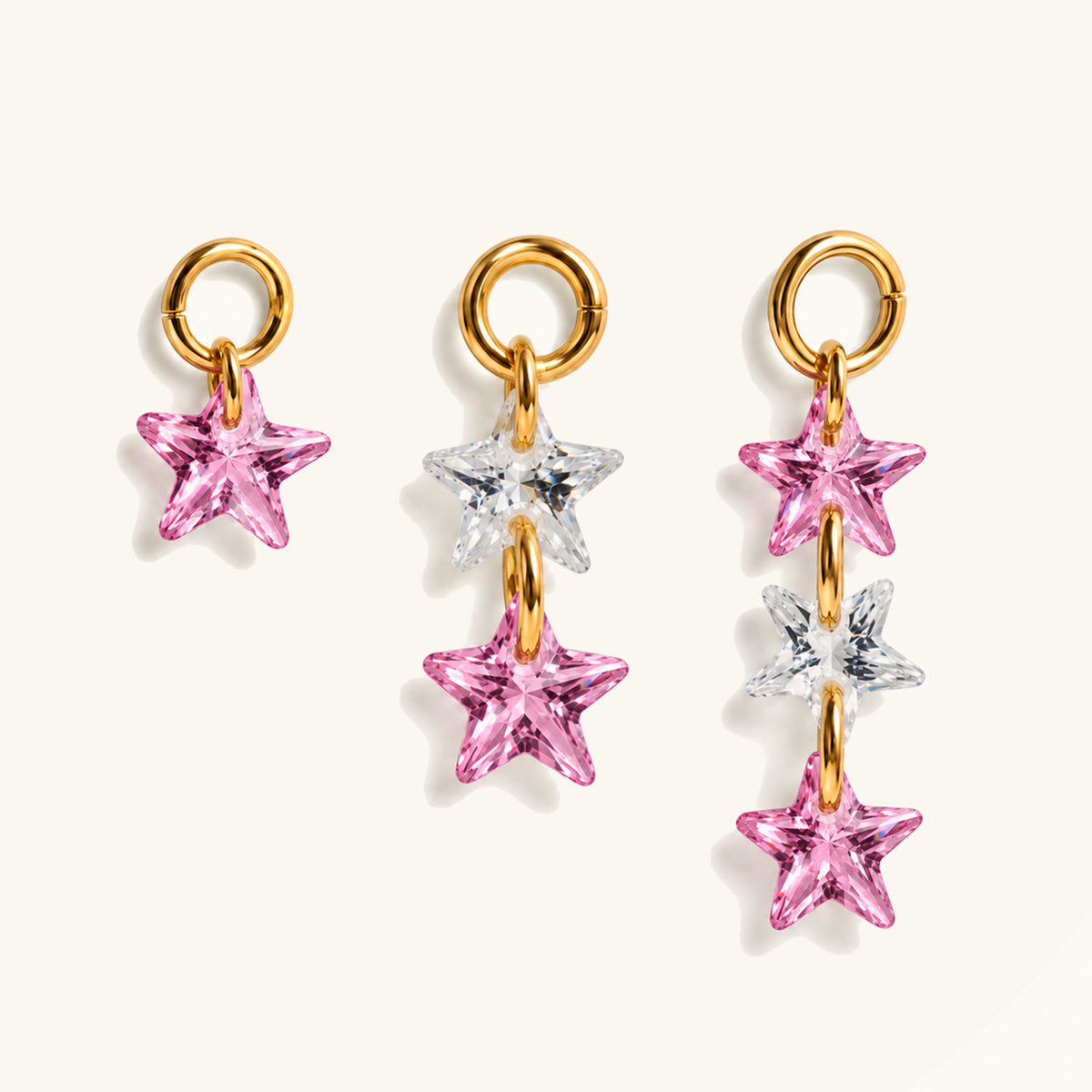 Star CZ Charm Drop Set - OumoJewelry