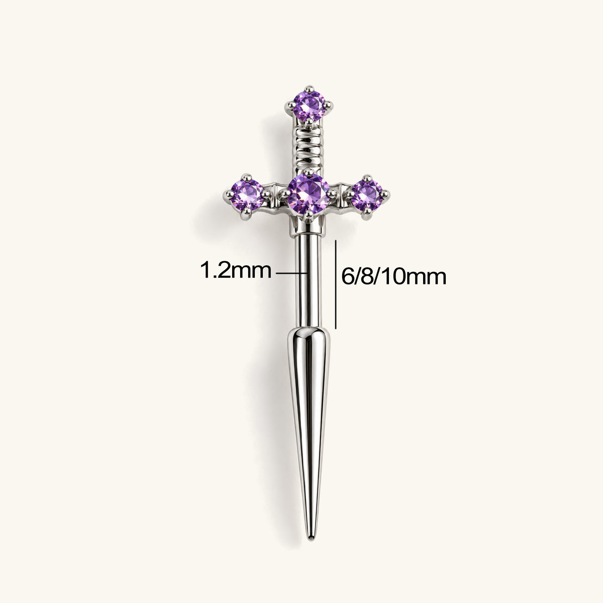 Titanium Sword Vertical Helix Stud