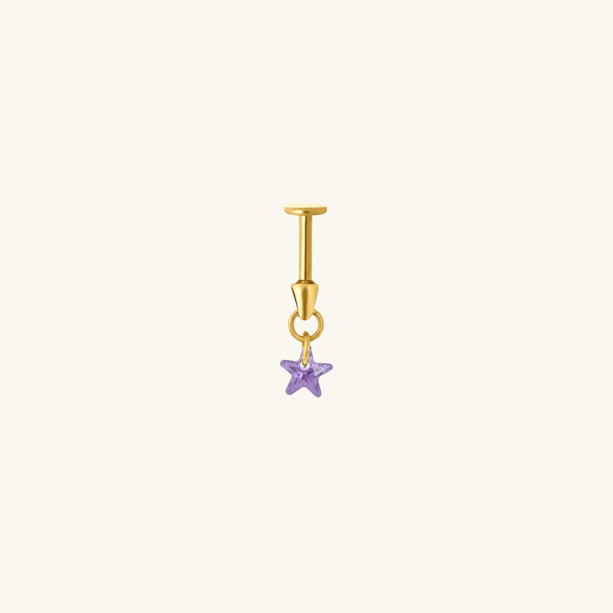 Titanium Star Vertical Helix Flatback Stud - Titanium - Vertical Helix - Oumo Jewelry