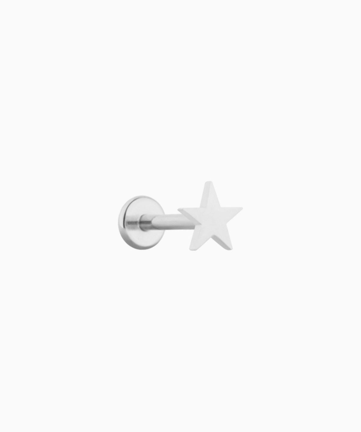Simple Star Flatback Stud - Stainless Steel - Helix, Upper Lobe, Conch - Oumo Jewelry