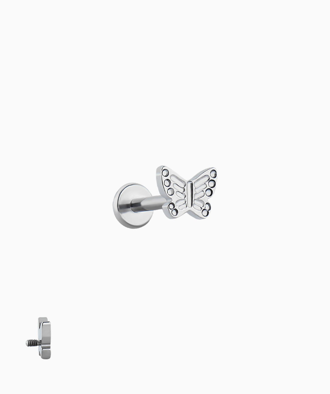 Titanium Butterfly Flatback Stud