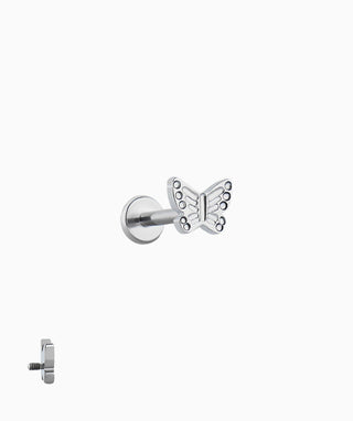 Titanium Butterfly Flatback Stud - OumoJewelry
