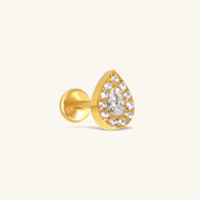 Titanium Noemi Teardrop Stud - Titanium - Helix, Upper Lobe, Conch - Oumo Jewelry