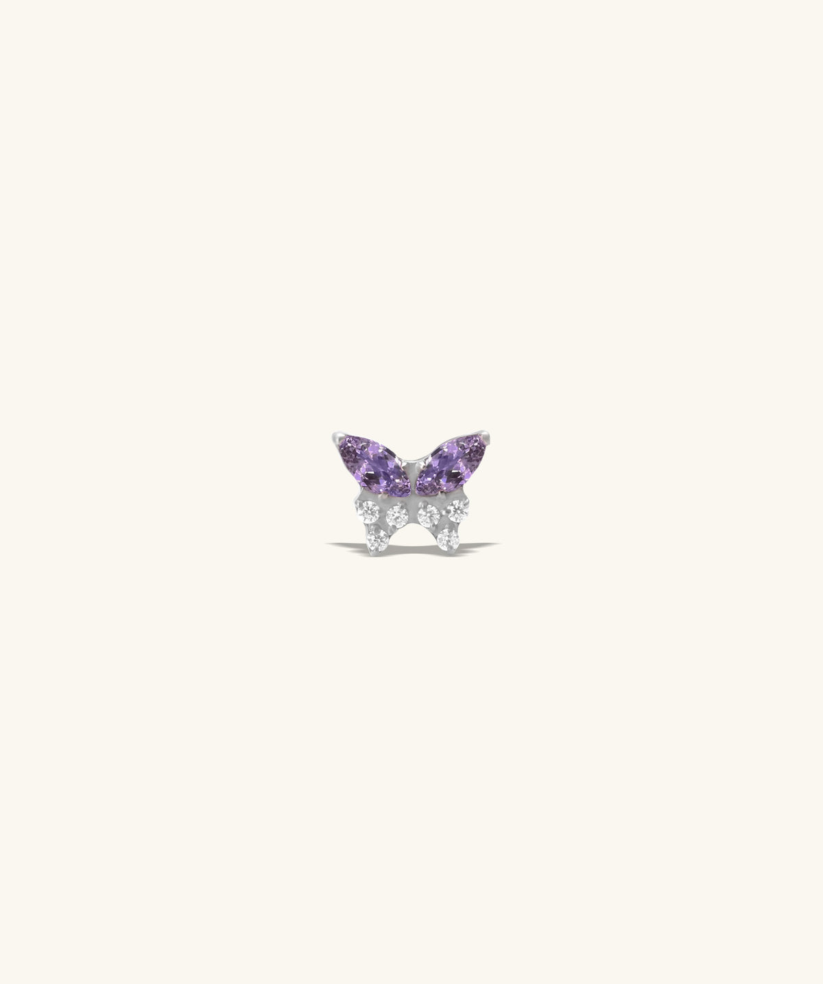 Titanium Charm Butterfly Flatback Stud - Titanium - Helix, Upper Lobe, Conch - Oumo Jewelry