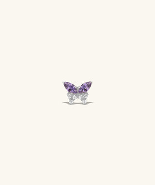 Titanium Charm Butterfly Flatback Stud - OumoJewelry