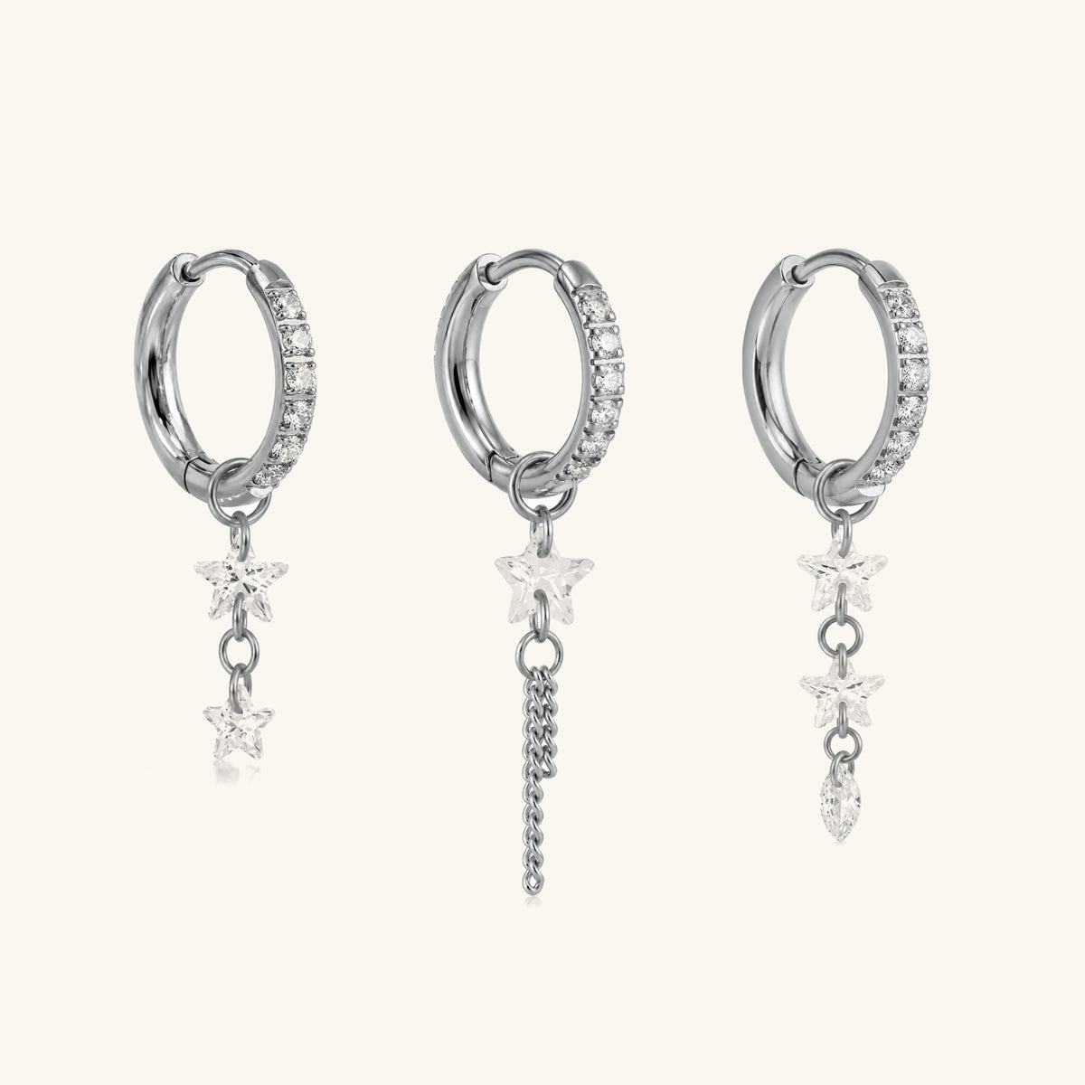 Starfall Chain Charm Hoop