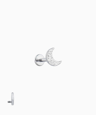 Titanium Moon Flatback Stud - OumoJewelry