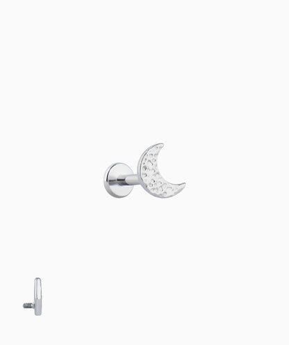 Titanium Moon Flatback Stud