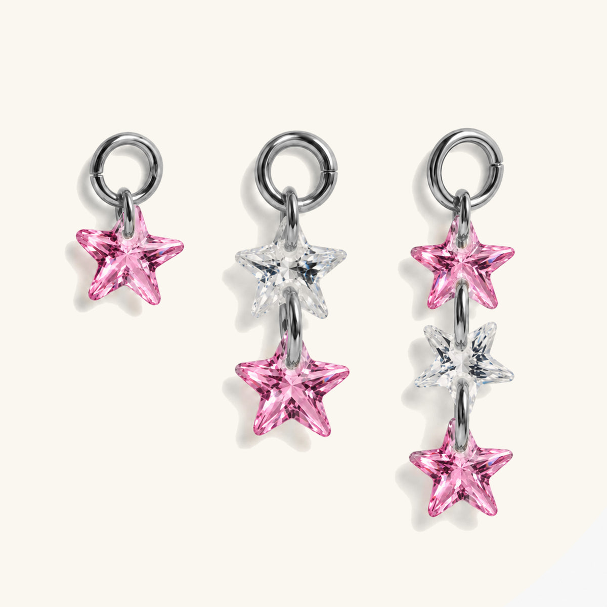 Star CZ Charm Drop Set - OumoJewelry