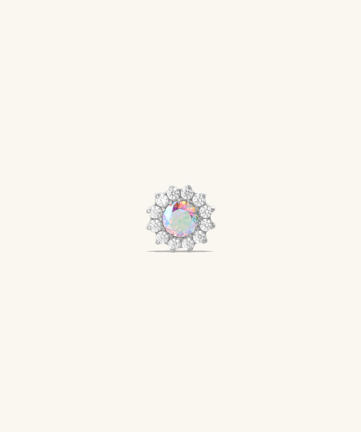 Titanium Charm Flower Flatback Stud - Titanium - Upper Lobe, Flat, Conch - Oumo Jewelry