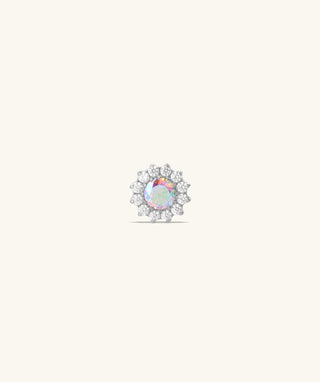 Titanium Charm Flower Flatback Stud - OumoJewelry